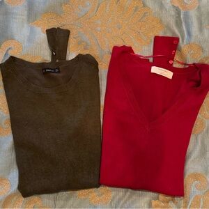 Lot of 2 Zara women sweater size M